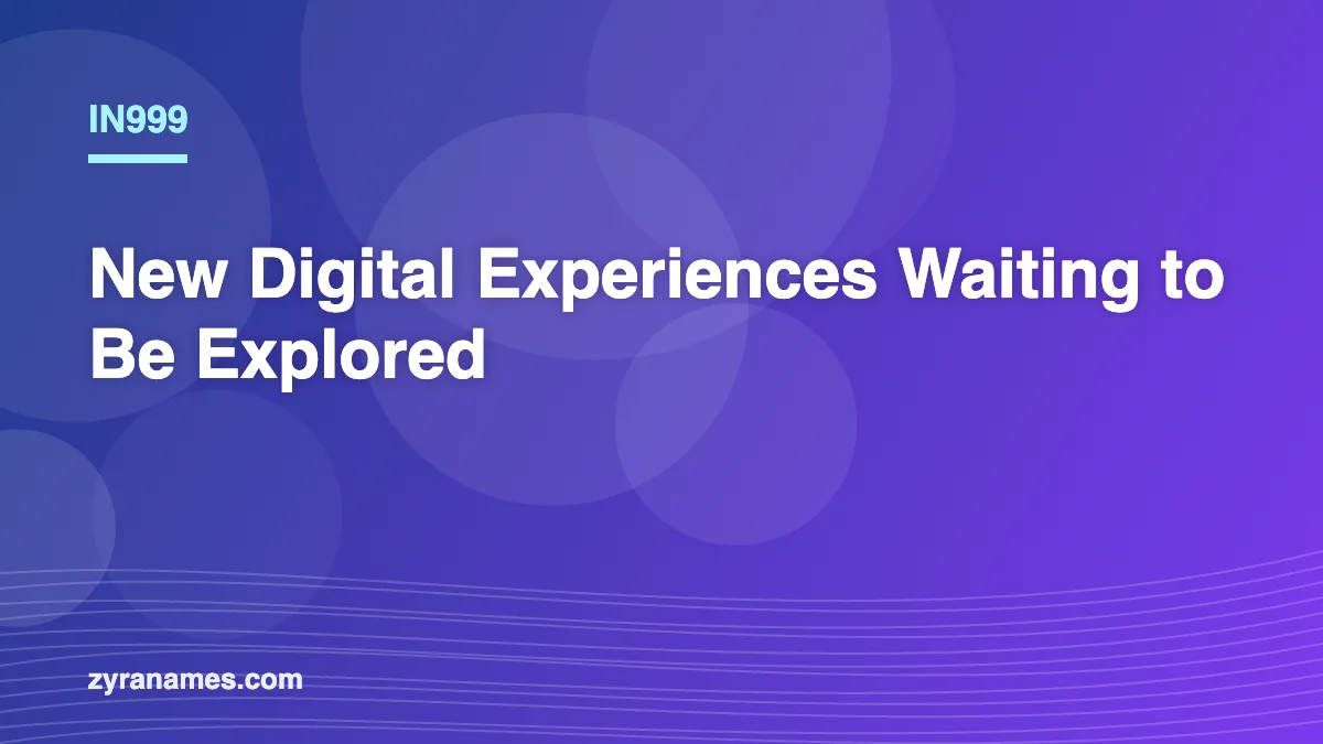 In999: New Digital Experiences Waiting to Be Explored